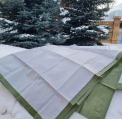 Тент "Тарпаулин" 2х3 м 120 г/м2 тип "зима-лето" хаки/белый